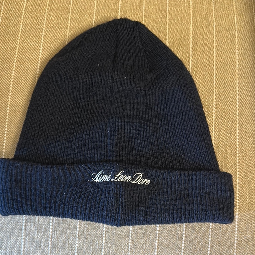 Aime Leon Dore New York Yankee Blue Knit Hat with Ribbed Cuff